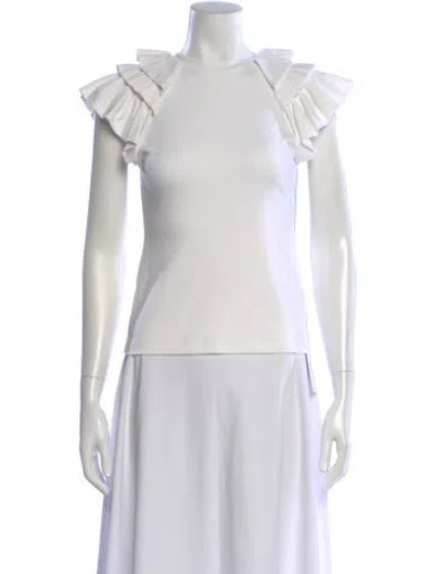 Pre-owned Alexis Crew Neck Short Sleeve Top In White
