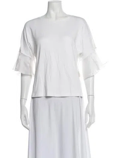 Pre-owned Alexis Crew Neck Short Sleeve Top In White