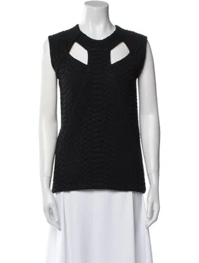 Pre-owned Alexis Crew Neck Sleeveless Top In Black