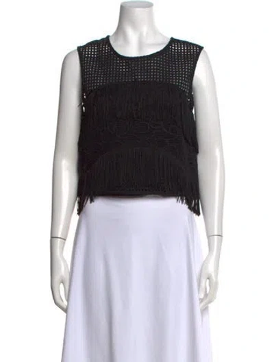 Pre-owned Alexis Crew Neck Sleeveless Top In Black