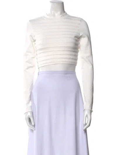 Pre-owned Alexis Crew Neck Sweater In White