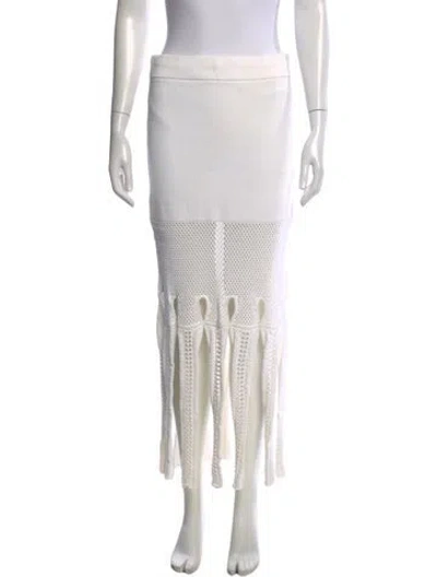 Pre-owned Alexis Crochet Trim Long Skirt In Neutral