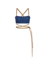 Alexis Cross-over-strap Top In Blue