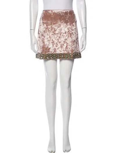 Pre-owned Alexis Crystal Embellishments Mini Skirt In Pink