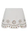 Alexis Cut-out Floral A-line Skirt In White