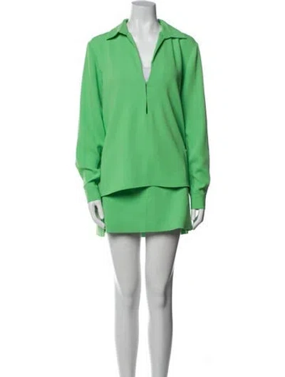 Pre-owned Alexis Cutout Accent Skirt Set In Green