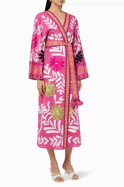 Alexis Dalie Robe In Aurora Pink In Multi