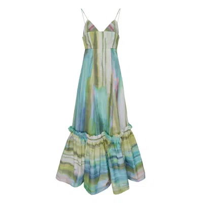 Alexis Danelle Ruffled Maxi Dress In Green