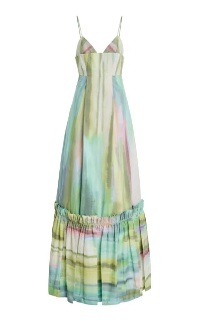 ALEXIS DANELLE PRINTED COTTON-BLEND MAXI DRESS