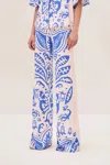 Alexis Davi Pant In Sapphire Palm In Blue