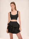 Alexis Dee Structured Cropped Top In Black In Black