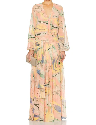 Alexis Diane Dress In Watercolor In Multi