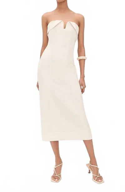 Alexis Donella Strapless Midi Dress In Ivory In Neutral