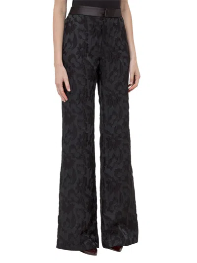 Alexis Elegant Embroidered Trousers In Nero