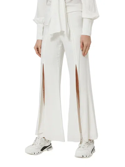 Alexis Elegant Mini Trousers With Stylish Details In White
