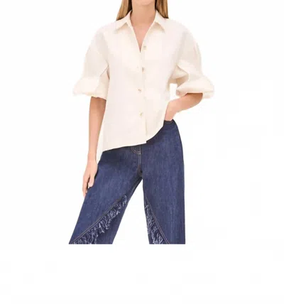 ALEXIS ELSIE BUTTON FRONT TOP IN IVORY