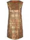 Alexis Emani Sequined Mini Shift Dress In Brown