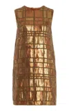 Alexis Emani Sequined Mini Shift Dress In Brown