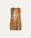 Alexis Emani Sequined Mini Shift Dress In Bronze