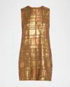 Alexis Emani Sequined Mini Shift Dress In Bronze