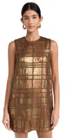 Alexis Emani Sequined Mini Shift Dress In Bronze