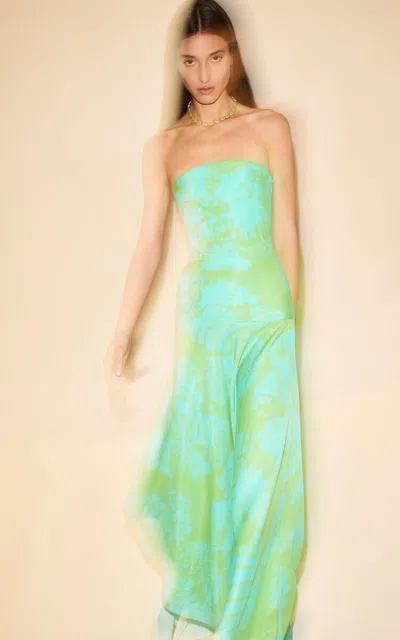Alexis Emlyn Linen-blend Maxi Dress In Green