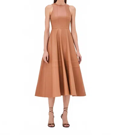 Alexis England Midi Dress In Saddle In Brown