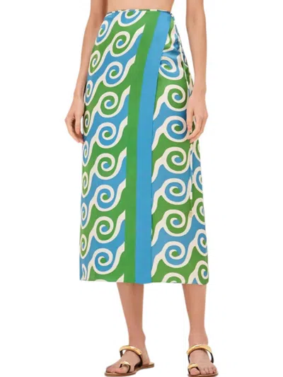Alexis Enika Skirt In Swirl Print In Blue