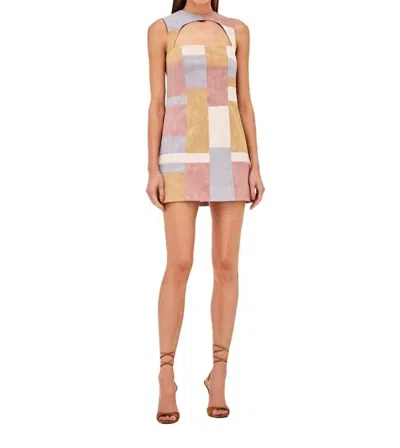 Alexis Enzie Patchwork Dress In Pink