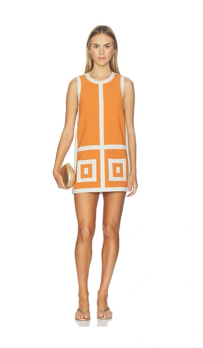 Alexis Estara Geometric-pattern Mini Dress In Orange