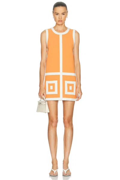Alexis Estara Geometric-pattern Mini Dress In Orange