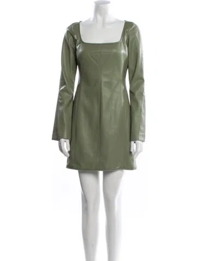Pre-owned Alexis Faux Leather Mini Dress In Green
