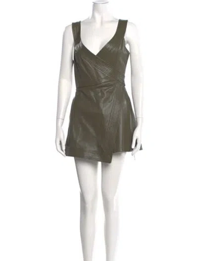 Pre-owned Alexis Faux Leather Mini Dress In Green