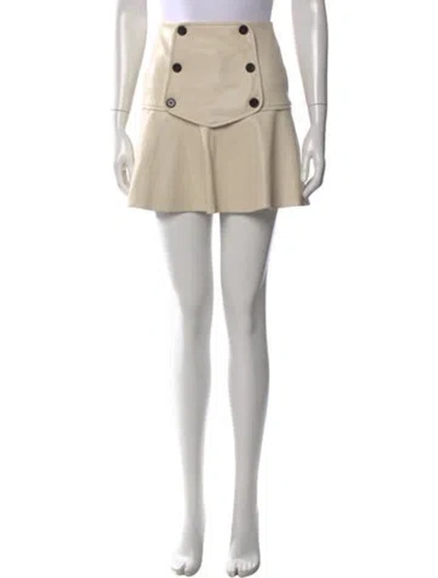 Pre-owned Alexis Faux Leather Mini Skirt In Neutral