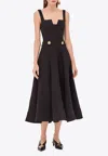 Alexis Fiore Square-neck Midi Dress In Black