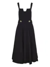 Alexis Fiore Square-neck Midi Dress In Black