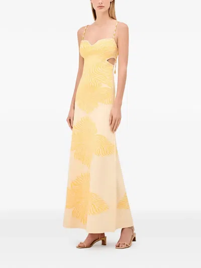 Alexis Rayana Fitted Midi Dress In Yellow