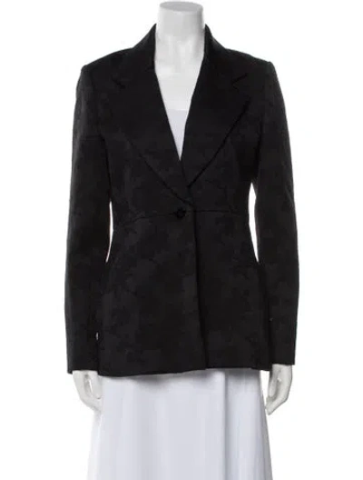 Pre-owned Alexis Floral Print Blazer In Black