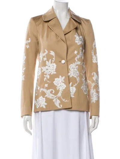 Pre-owned Alexis Floral Print Blazer In Neutral