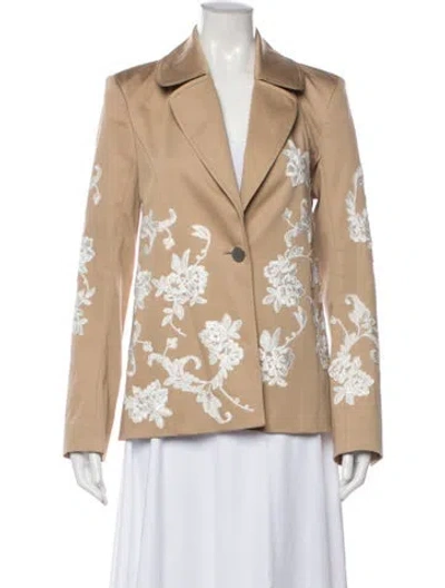 Pre-owned Alexis Floral Print Blazer In Neutral