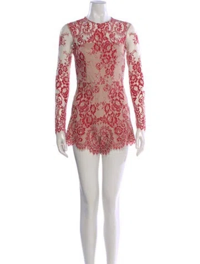 Pre-owned Alexis Floral Print Crew Neck Romper