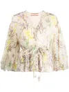 Alexis Floral-print Embroidered Shirt In Neutrals