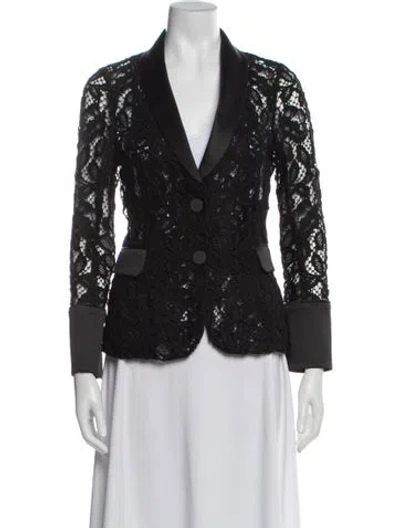 Pre-owned Alexis Floral Print Evening Jacket In Black