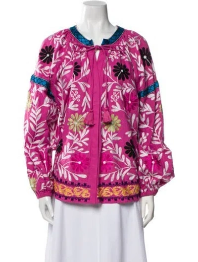 Pre-owned Alexis Floral Print Evening Jacket In Pink