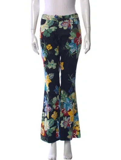 Pre-owned Alexis Floral Print Flared Pants In Multi