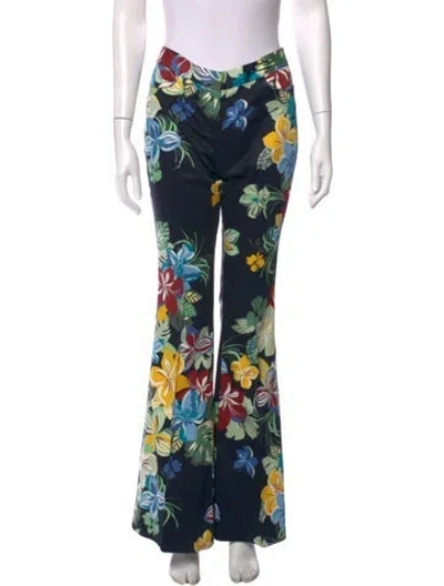 Pre-owned Alexis Floral Print Flared Pants In Multi