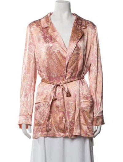 Pre-owned Alexis Floral Print Jacket W/ Tags In Pink