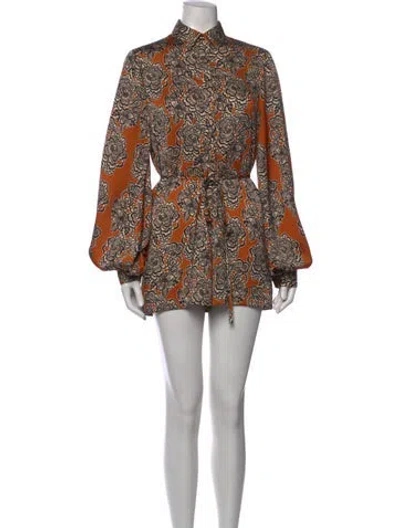 Pre-owned Alexis Floral Print Jumpsuit In Orange