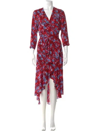 Pre-owned Alexis Floral Print Knee-length Dress W/ Tags In Red