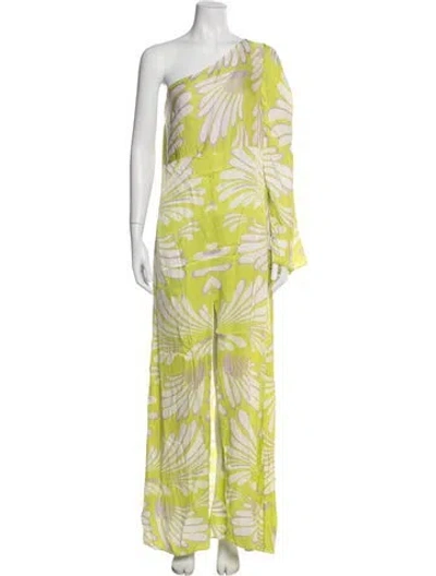 Pre-owned Alexis Floral Print Long Dress In Green